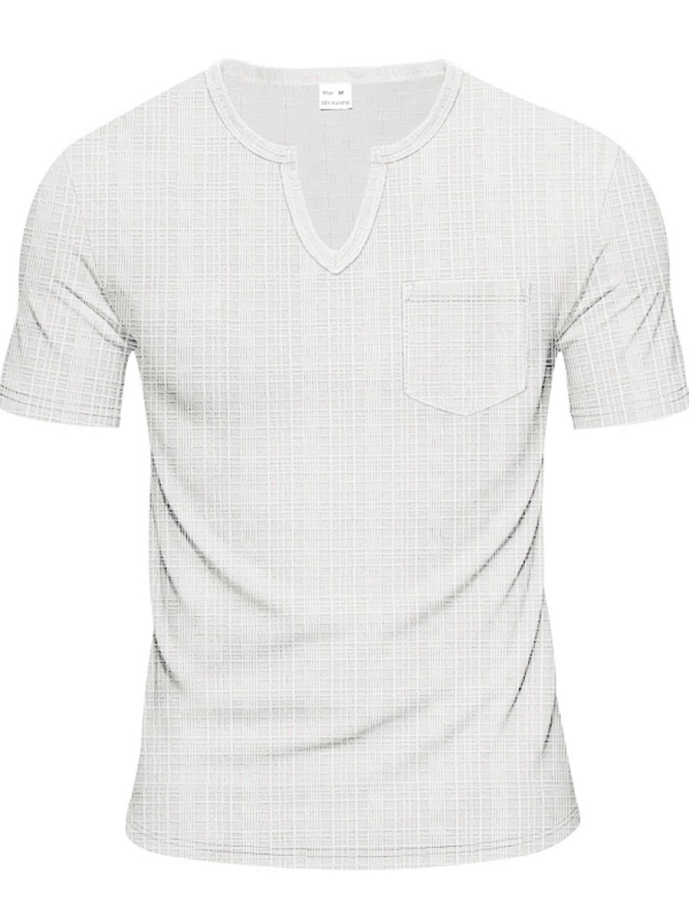 Men's Summer V-Neck Short Sleeve T-Shirt, Breathable Loose Fit Quick-Dry Top, Casual Street Style, Ideal for Daily Wear