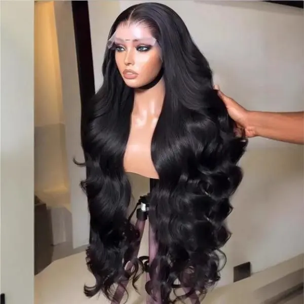Front lace wig, ladies medium split long curly hair big wave Front lace wig