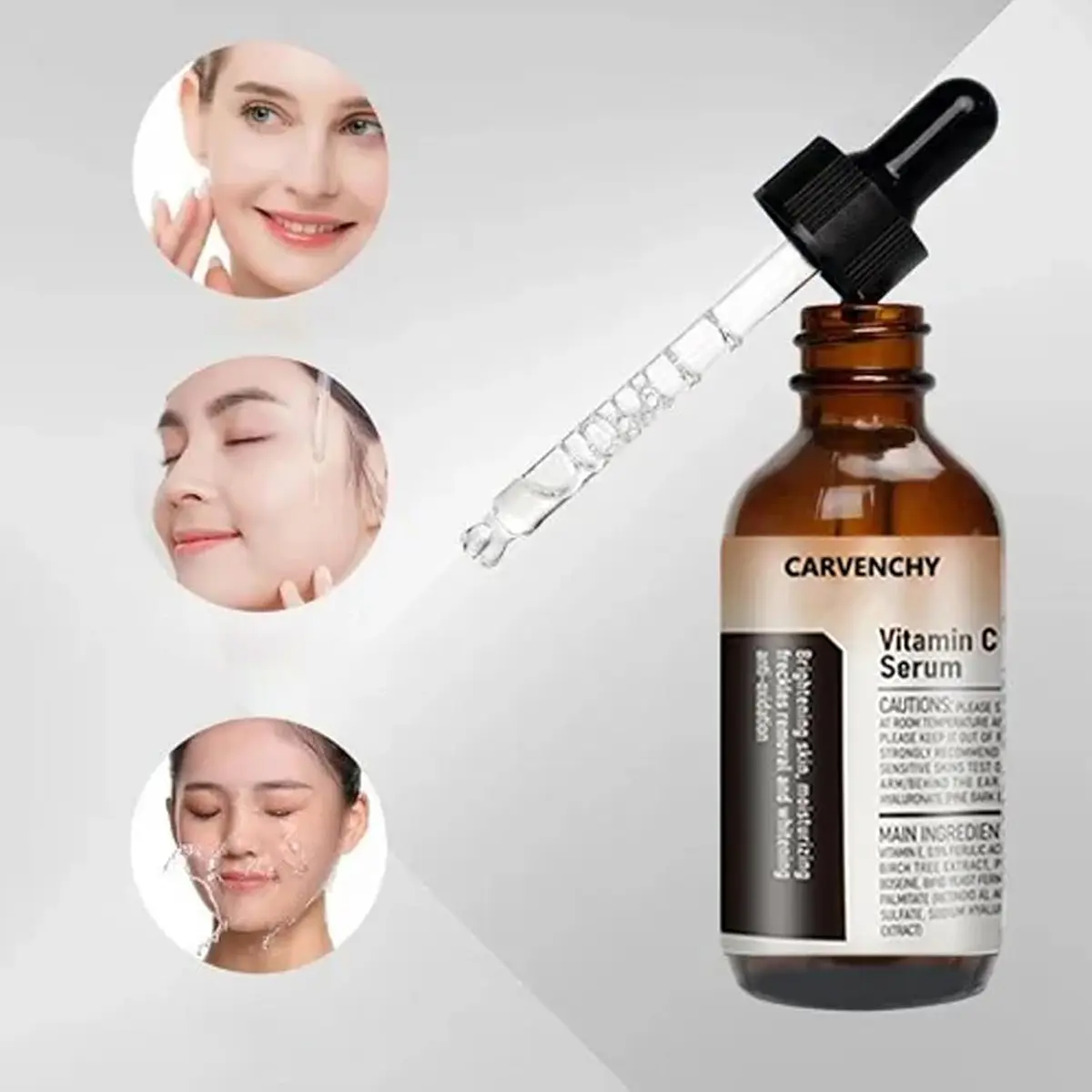 Vitamin C Serum for Face, Vit C Anti Aging Serum with Hyaluronic Acid & Vitamina E, Deep Hydration Facial Care for All Skin Types, 1.01oz / 30ml