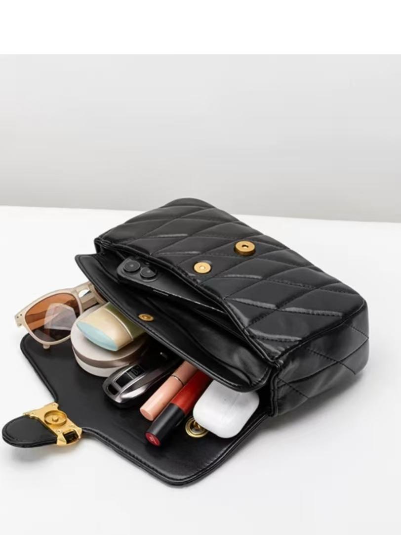 High-End Luxury Women's Bag, Rhombus Chain Fashion Fajita Underarm Bag, Versatile Classic Retro Single Shoulder Crossbody Bag