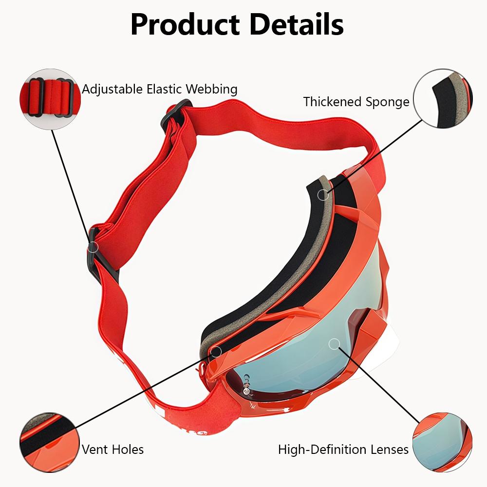 Men's and women's dustproof, windproof, and sand proof skiing goggles, outdoor sports protection sunglasses, bicycle goggles, trendy glasses, mountain climbing, skiing, and off-road safety goggles