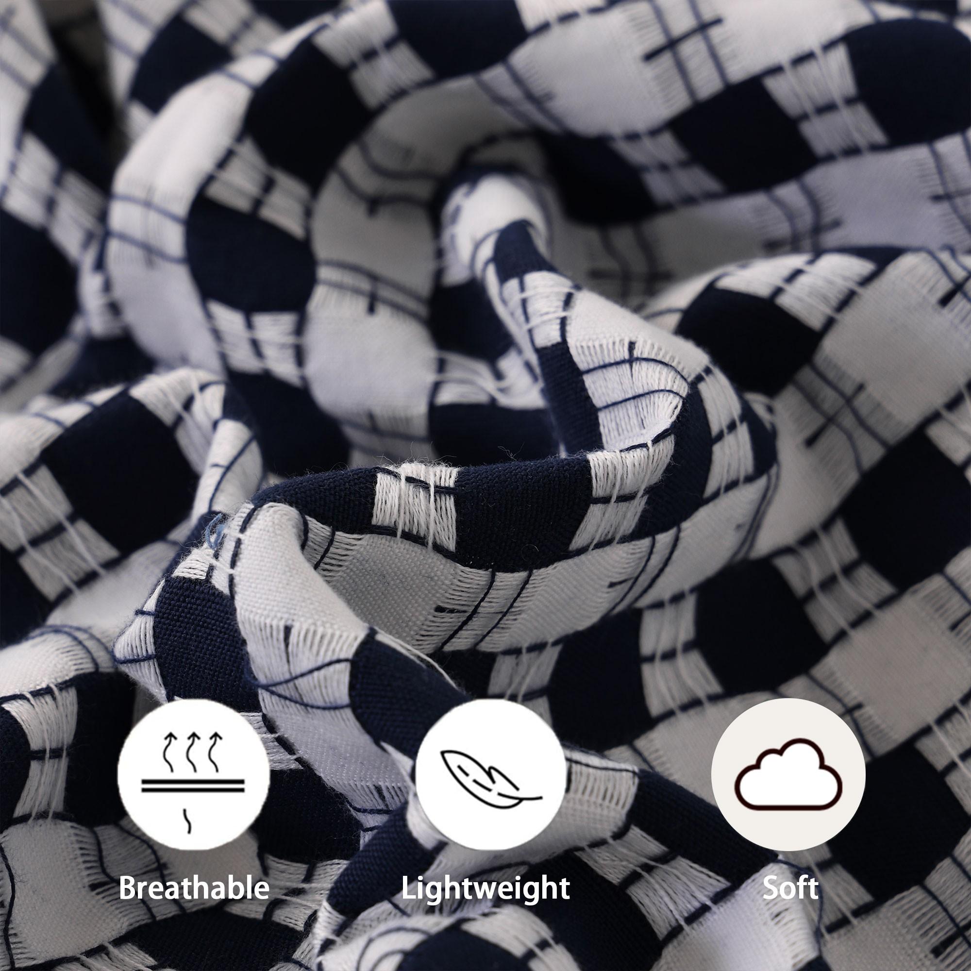 3Pcs Black White Gingham Duvet Cover Set, French Ruffle Vintage Design, Soft Skin-friendly Breathable Cozy, Ideal for Bedroom Dorm Home Decor Daily Use (No Filling, No Pillow Inserts)