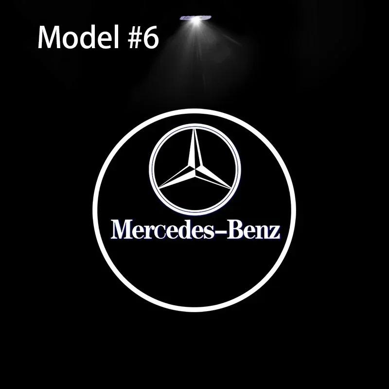 2PCS For Mercedes Benz AMG A B C E Class W205 W176 W177 W246 W212 W213 W166 W167 X253 C117 W117 C205 A205 C207 A207 C218 GLA GLC GLE GLB GLE GLS CLA CLS Auto Accessories LED Car Door Light Logo Welcome Light Projector Lamp Led Car Lights