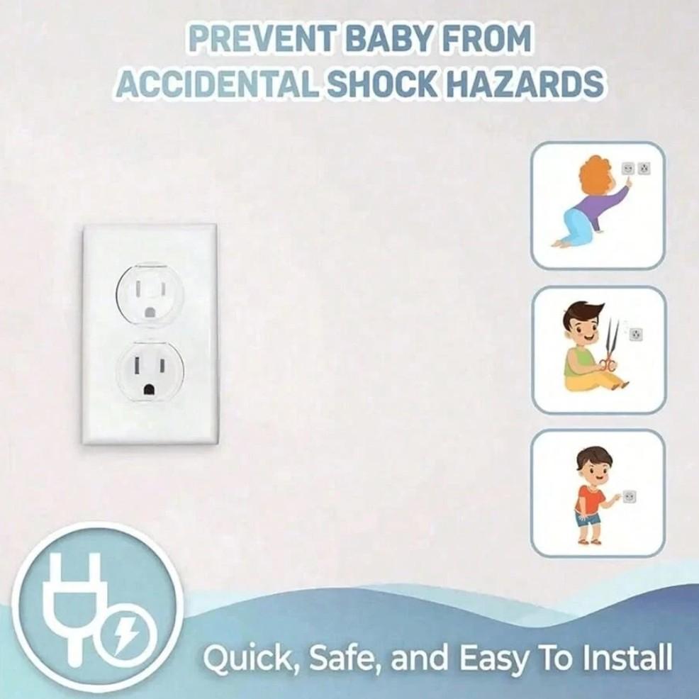 10 Transparent Baby Outlet Covers, Child Safety Electrical Protection Caps, Eu Power Socket Guards, Bathroom Waterproof Plug Protectors