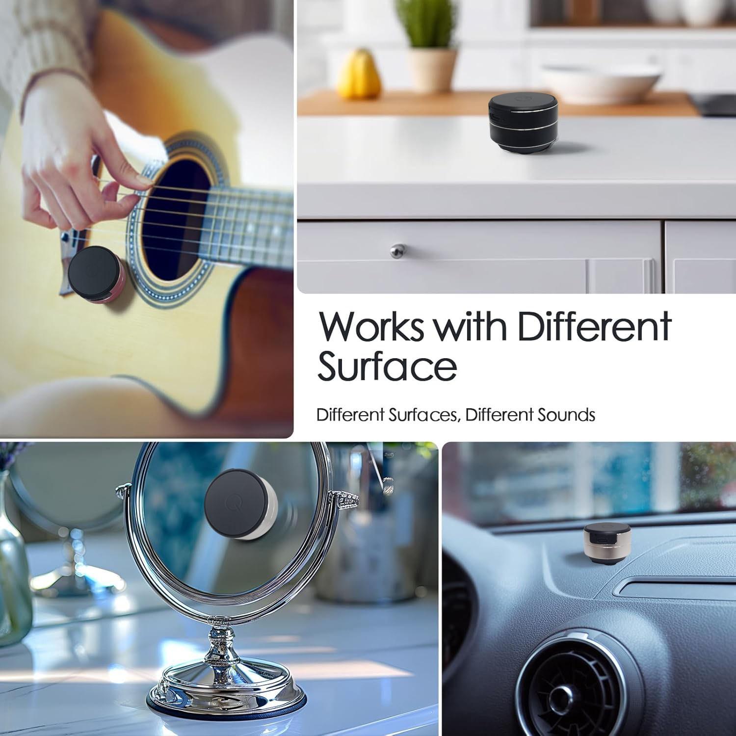 Mini Bone Conduction Speaker, Wireless Desktop Speaker with Suction Cup, TWS Small Speaker, Stereo Sound, Perfect Gift for Friends and Family