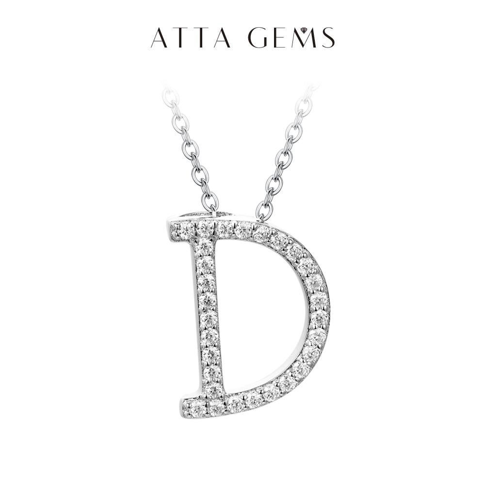 A~Z 26 Letters Necklace Synthetic Moissanite Pendant DIY Design Have Pendant and Chain Free N010 SpringStatements