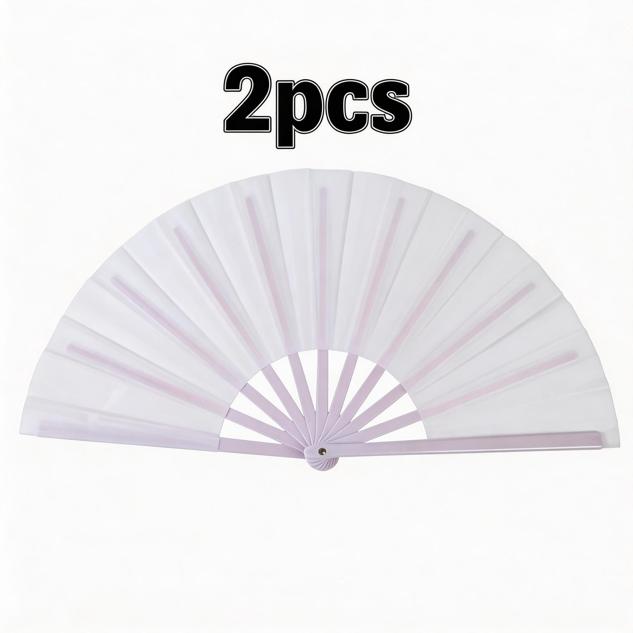 2 Pcs Colorful Kung Fu Sound Fans, 10 Inch Chinese Dance Plastic Fan, Martial Arts Performance Tai Chi Dual-Sided Folding Fan