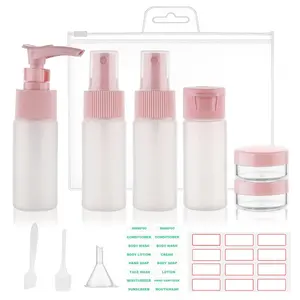 Travel Bottles for Toiletries 9 pack 2oz TSA Approved Leak-Proof Travel Size Containers Squeezable Refillable Shampoo Bottle for Shampoo Conditioner Lotion Cream(Pink)