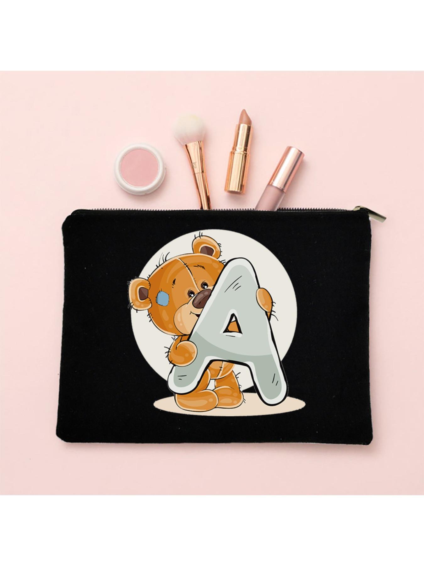 Cute Poodle Print Zipper Pouch Portable Cosmetic Bag Small Storage Bag for Women Girls