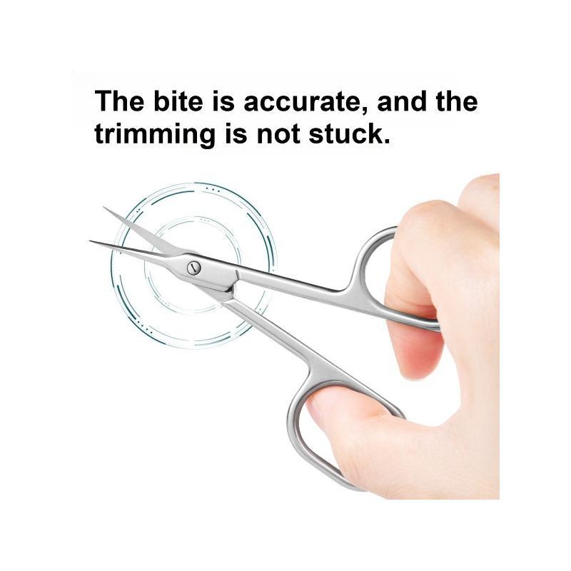 3-Piece Silver Stainless Steel Dead Skin Clipper Set, Paired with Portable Leather Storage Bag, Professional Keratin Trimming, Essential Tool for Nail Care