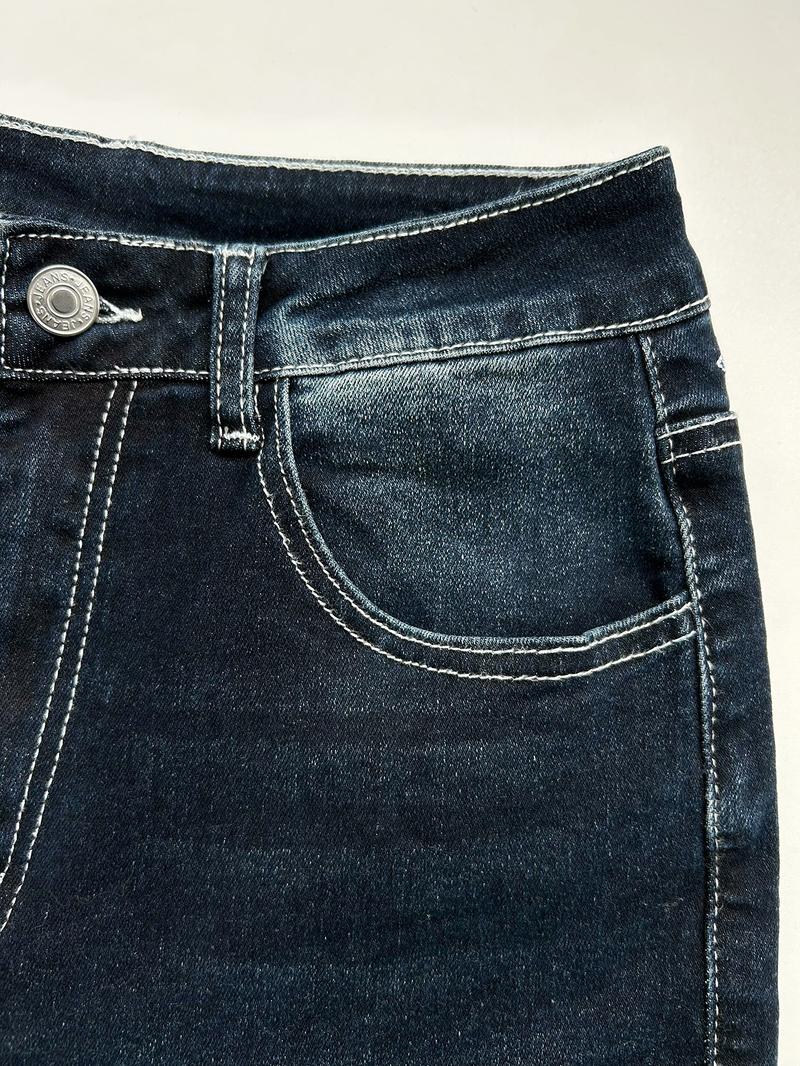 Grunge Punk Y2K Retro Poket Cross Wings Embroidered Flare Leg Fitted Stretch Jeans For Women,Bootcut Jeans