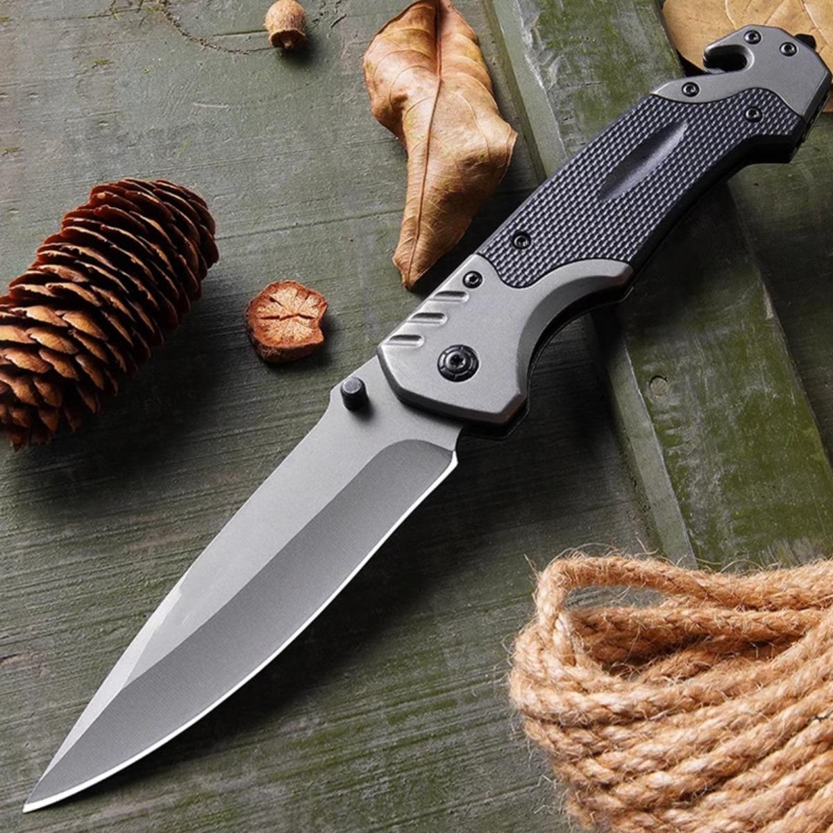 Stainless steel multifunctional folding knife portable fruit knife high hardness sharp outdoor camping pocket durable men's gift Outdoorfun Survival Tools