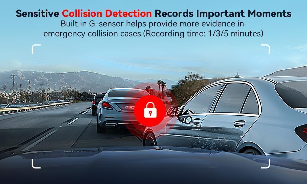 REDTIGER A4 Front & Rear Dash Cam Dashcam For Cars, 5.8GHz WiFi, 2" Touchscreen, 64GB Card，Advanced Car DVR w/Parking Monitoring, Loop Recording for Trucks & Cars