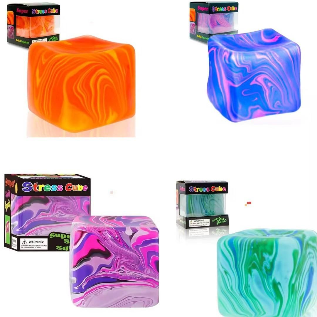 Anxiety Squishies, Fidget Cube Stress Relief, Mini Squishy Stress Cube, Ice Squishy Cube Sugar Balls, Sensory Toys for Kids with Autism, for Classroom Prize, Novel Design Colorful