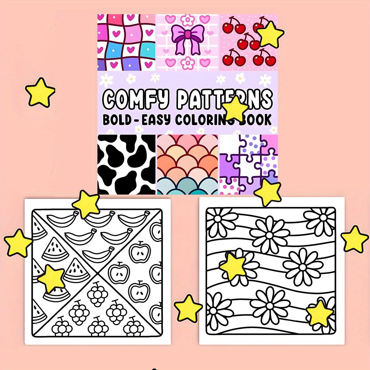 Comfy Patterns Bold & Easy Coloring Book for Kids & Adults - 22 Premium Easy Coloring Pages, 120gsm Thick No Bleed Paper, Non-Toxic Odorless, Perfect for Stress Relief, Mindfulness & Relaxing Creative Fun