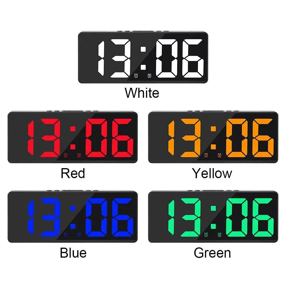 Creative digital clock, color night light, temperature calendar alarm clock, LED large digital electronic clock, backlight, home decoration
