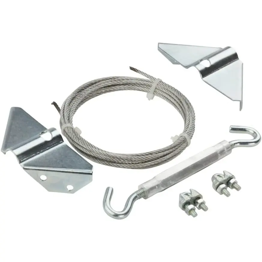 Anti-Sag Gate Kit, Heavy-Gauge Steel, Zinc Plated, Corrects and Prevents Gate Sag Up to 7.5 ft Diagonal, Cable, Turnbuckle, Brackets, Screws, DIY Repair, Home Repair