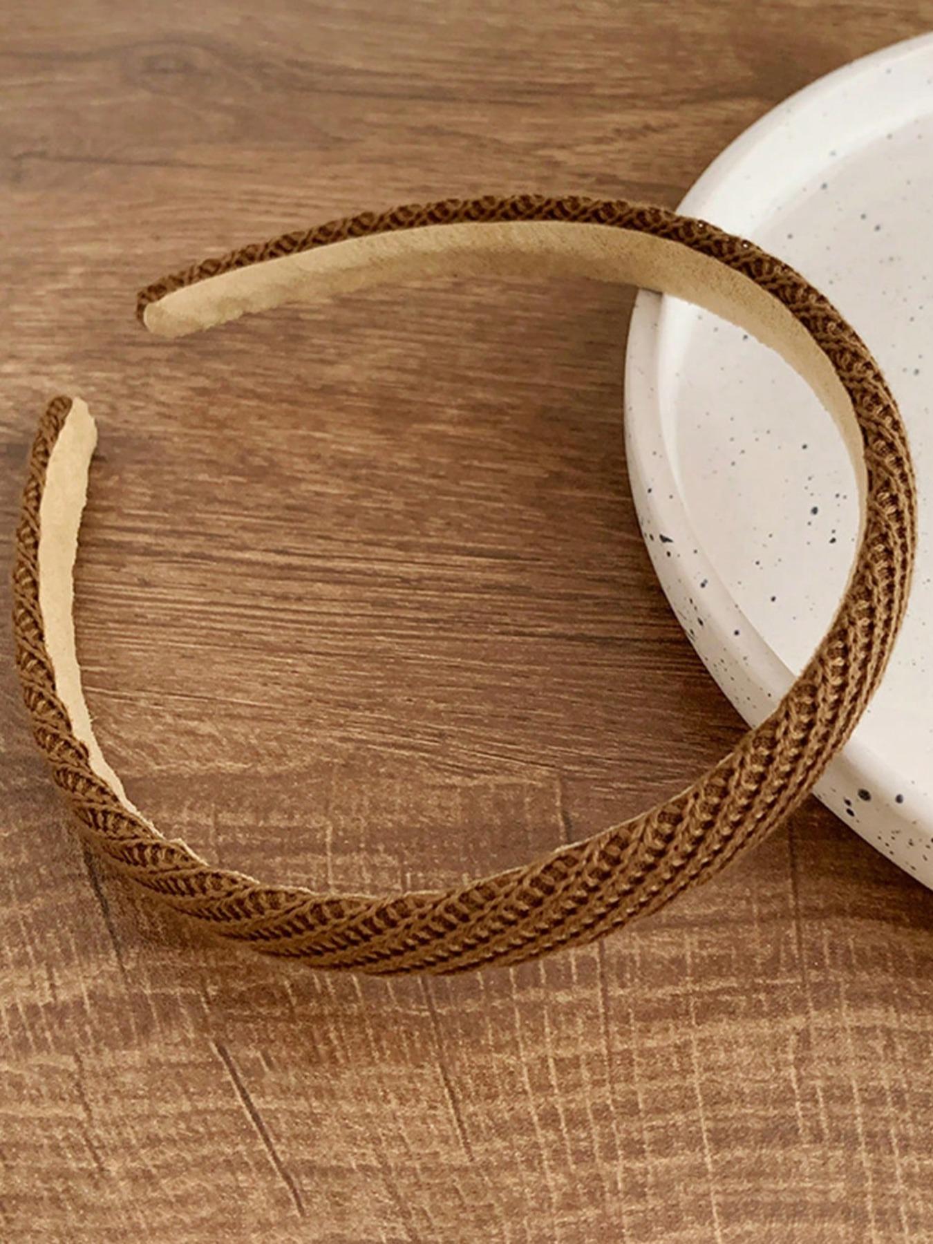 4pcs 38cm/14.96in Circumference Women's Wide Knitted Headband, Solid Color, Fashionable, Versatile, Minimalist Style, Suitable For Daily Wear, Washing Face, Makeup, Outfit Matching, Autumn/Winter Headbands Women