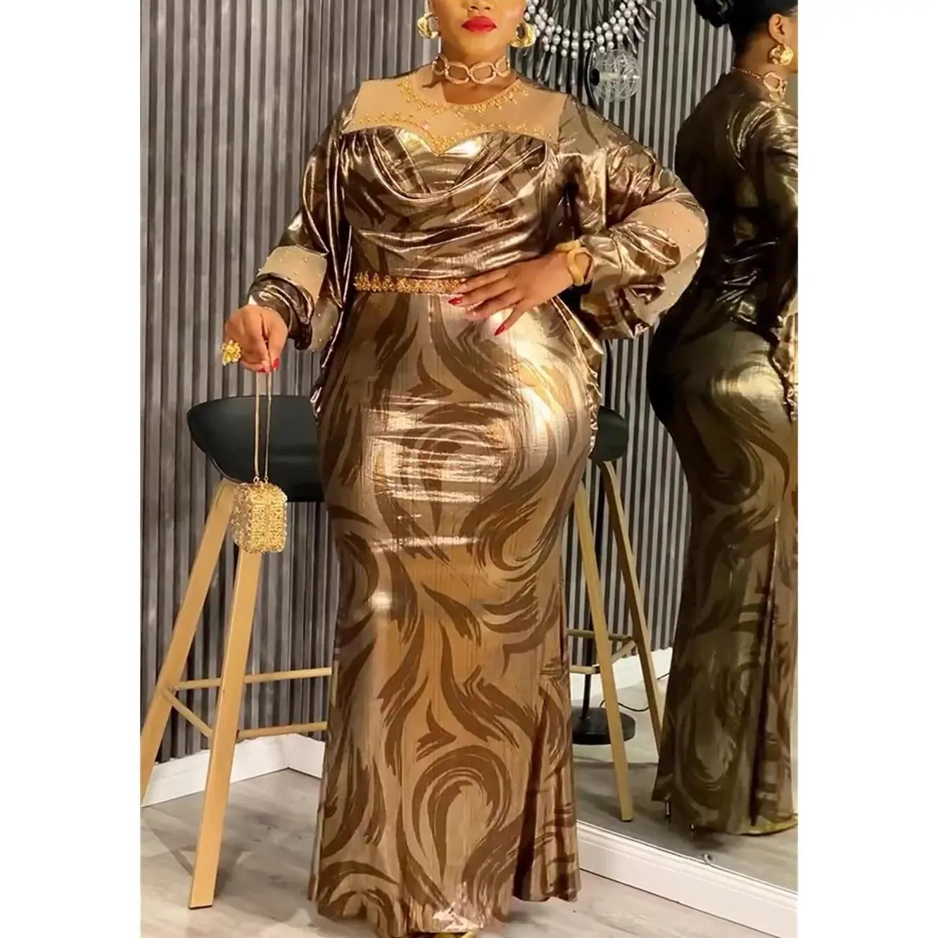 Elegant African Dresses for Women 2026 New Africa Clothing Plus Size Turkey Wedding Party Long Dress Dashiki Ankara Outfits Robe