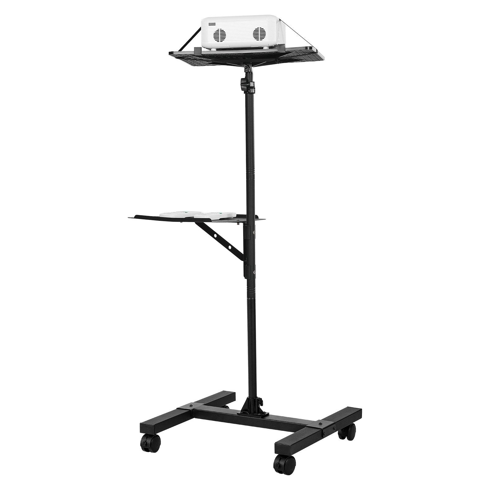 VEVOR Projector Stand, 2 Shelves Laptop Floor Stand, Projector Stands Table with Adjustable Height 33.86 to 53.54 inch, I-Beam Frame Projectors Stands Tripod for Meetings, Outdoor Movies, Video Stand VEVOR Projector Stand, 2 Shelves Laptop Floor Stand, Projector Stands Table with Adjustable Height 33.86 to 53.54 inch, I-Beam Frame Projectors Stands Tripod for Meetings, Outdoor Movies, Video Stand