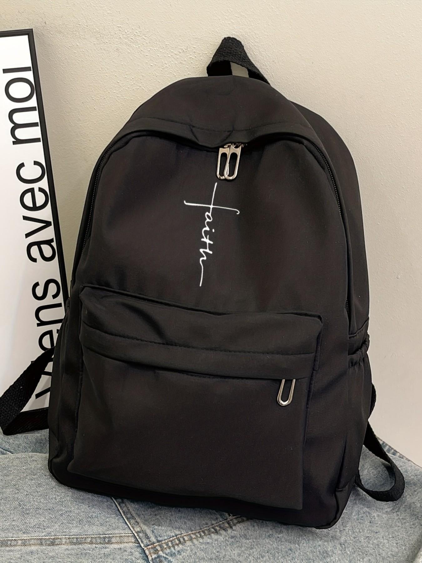 2D Cross-Print Backpack, Casual Minimalist Design, Ample Storage, Suitable for Men and Women, Everyday Use, Outings, Commuting, Travel, Travel Backpacks, Daily Backpack, Birthday Gift