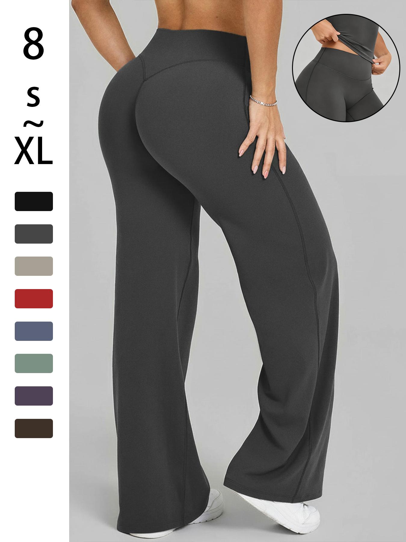 Women's High Waist Elastic Straight Leg Pants, Casual Soft Sporty Yoga Pants, Running Pants, Loose Fit Fashionable Fall Winter Daily Wear