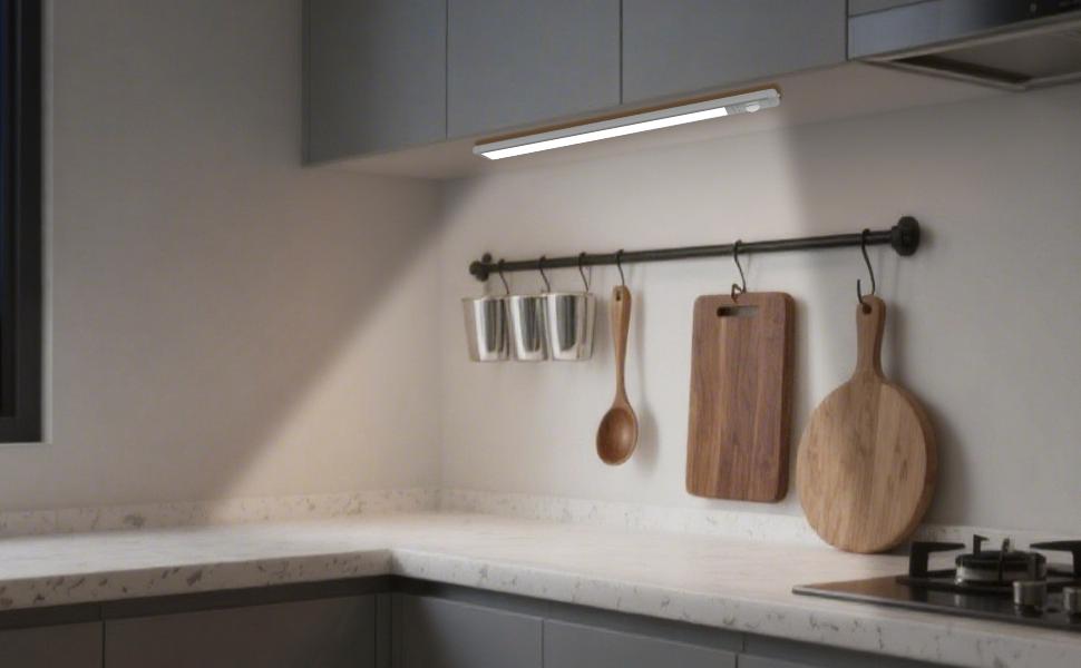 Under Cabinet Lights, Motion Sensor & Magnetic, No Wire Hassle! Dimmable, 1500mAh USB Rechargeable for Kitchen, Wardrobe, Stairs. 76LEDs. Multifunctional Lighting， shower lamp