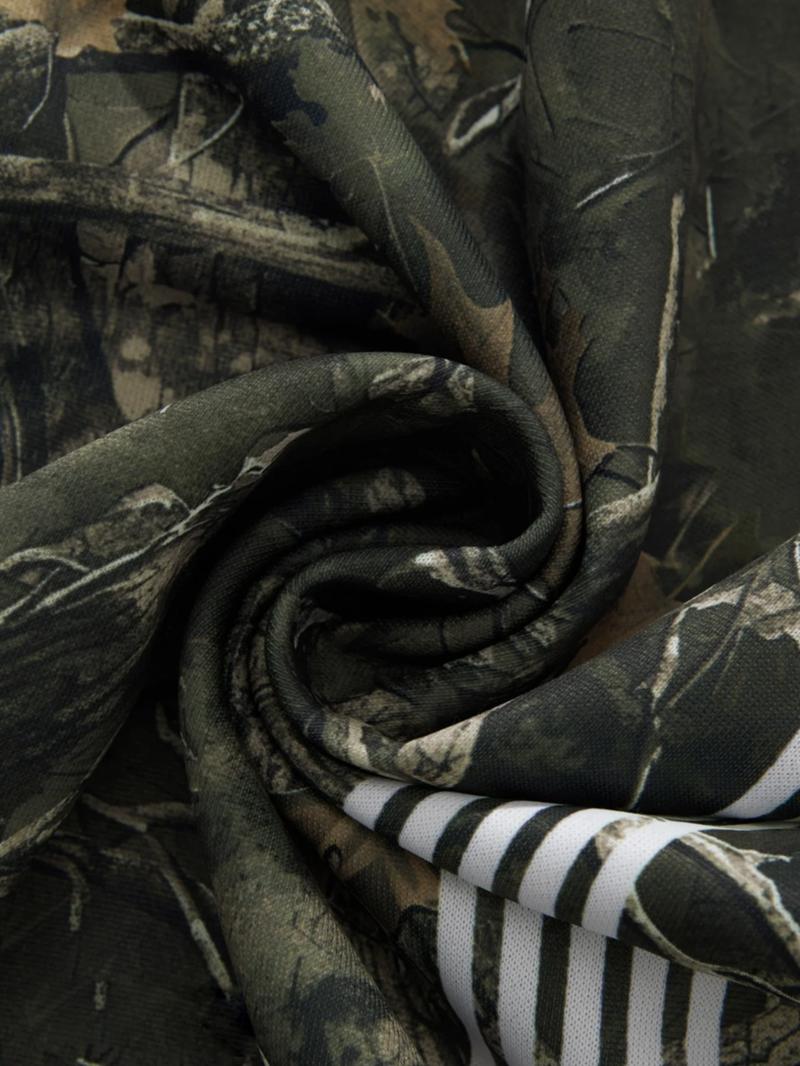 Men's Casual Camo Pants, Loose Fit Outdoor Pants with Adjustable Drawstring Waist, Letter Star Print, Practical Side Pockets, Camouflage Pants