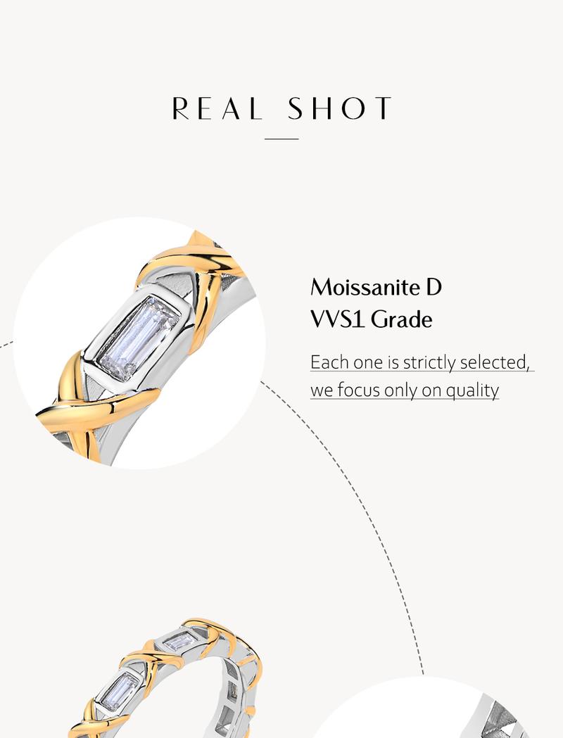 Baguette Shape 3*1.5mm Synthetic  Moissanite Ring  Birthday Gift Daily Wear Fine Jewelry R161