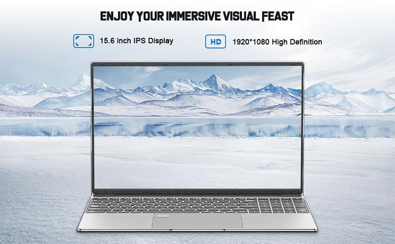 15.6" Intel  6500U Laptop Computer PC Windows 11 Pro 32GB DDR4 1TB SSD Laptops Office Fingerprint Unlock Notebook PC