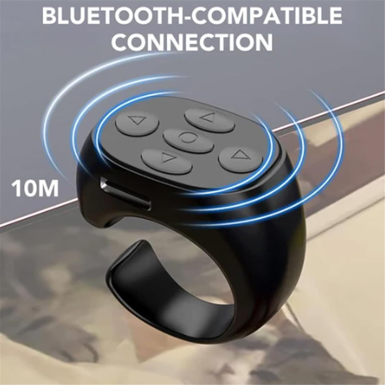 Remote Control Ring,Bluetooth-compatible Page Turner Ring Scroller, Camera Shutter Short Video and Music Remote,Compatible with IOS Android Phones