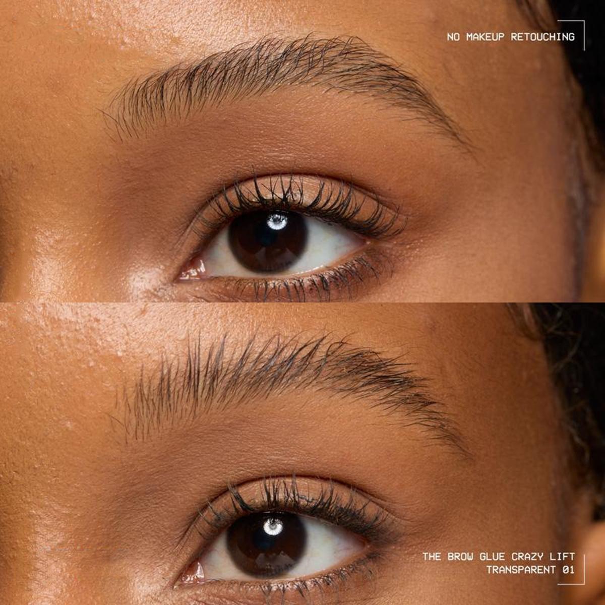 Ultimate Brow Glue Crazy Lift Gel - Strong Hold Brow Lamination with Built-In Styling Comb for Professional Makeup Finish
