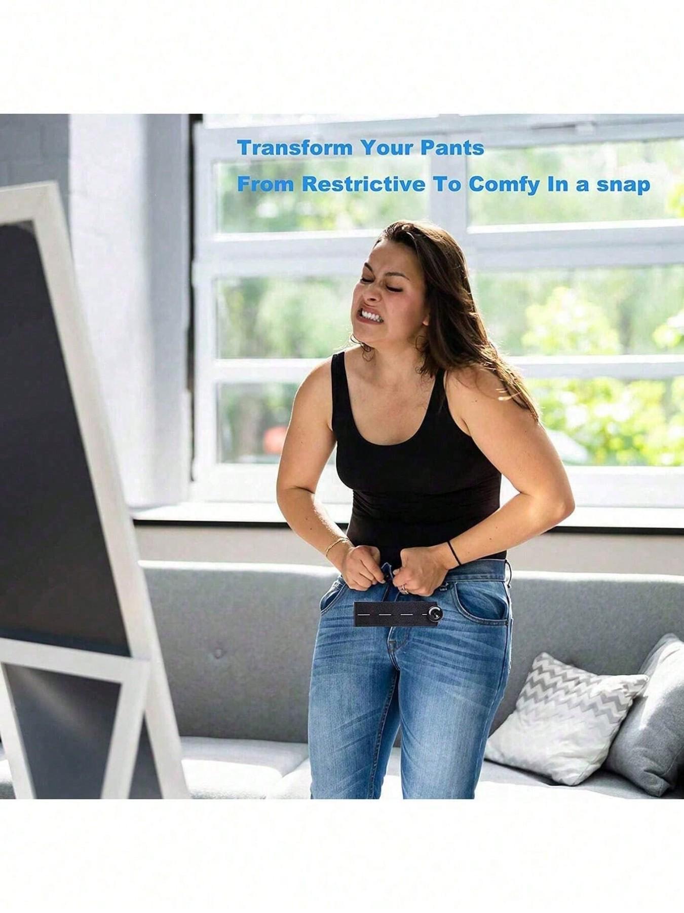 Waistband Extender Buckle,Belt Extender With Elasticity, Interlocking Waist Extender Buttons,Elastic Waistband Extenders, DIY Garment Accessories for Men and Women,Seamless for Jeans and Pants, Easy Fit Button Design