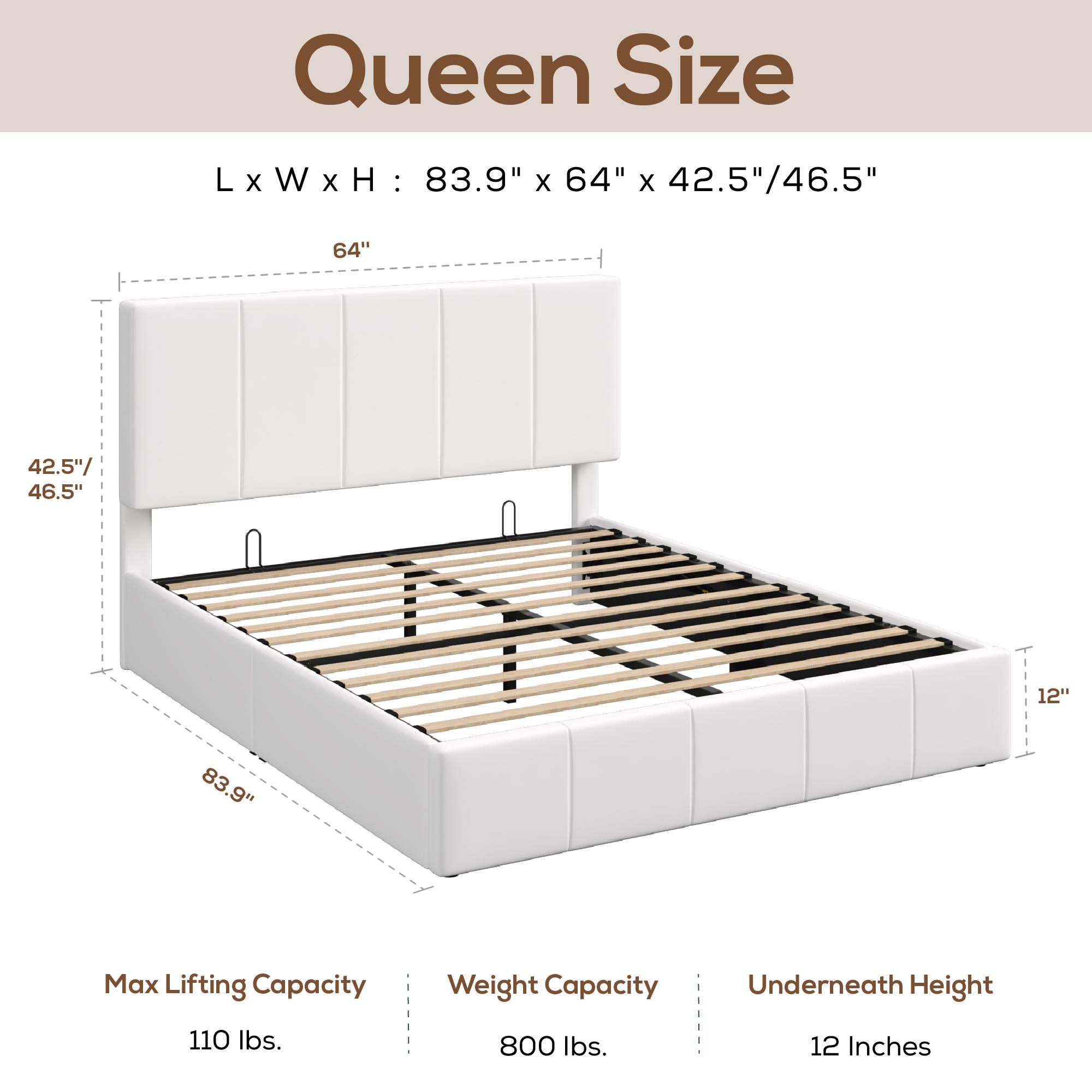 MUTICOR Velvet Upholstered Lift-Up Storage Bed Frame,Gas Lift Platform Base with Large Storage, No Box Spring Needed，Full/King/Queen Size Bed Frame. #TikTokShopBlackFriday #ChristmasGifts