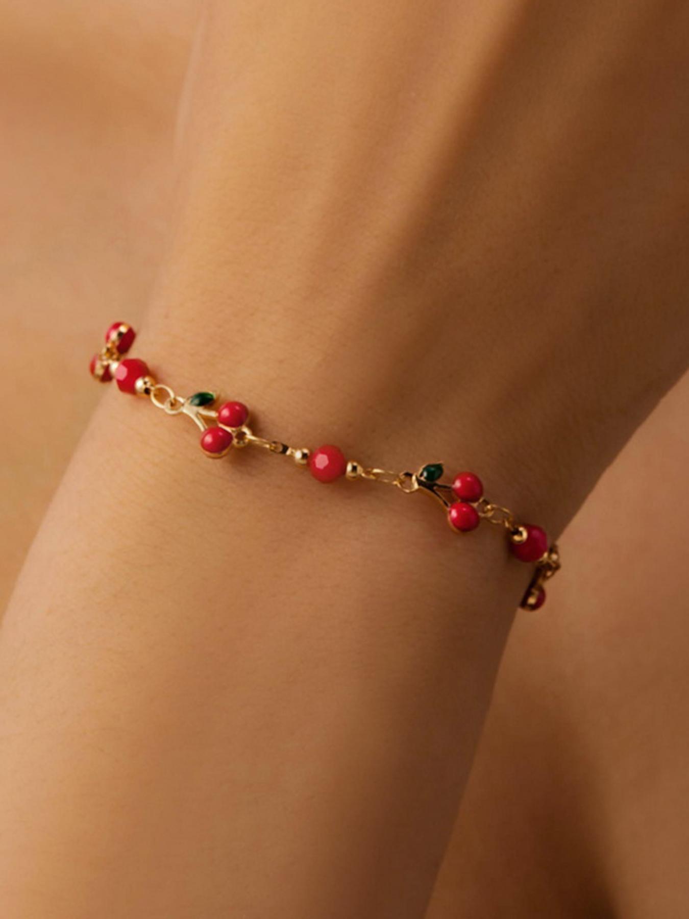 Cute Minimalist Cherry Bracelet, Stylish Fashion Jewelry for Every Occasion, Perfect Accessory for Women and Girls