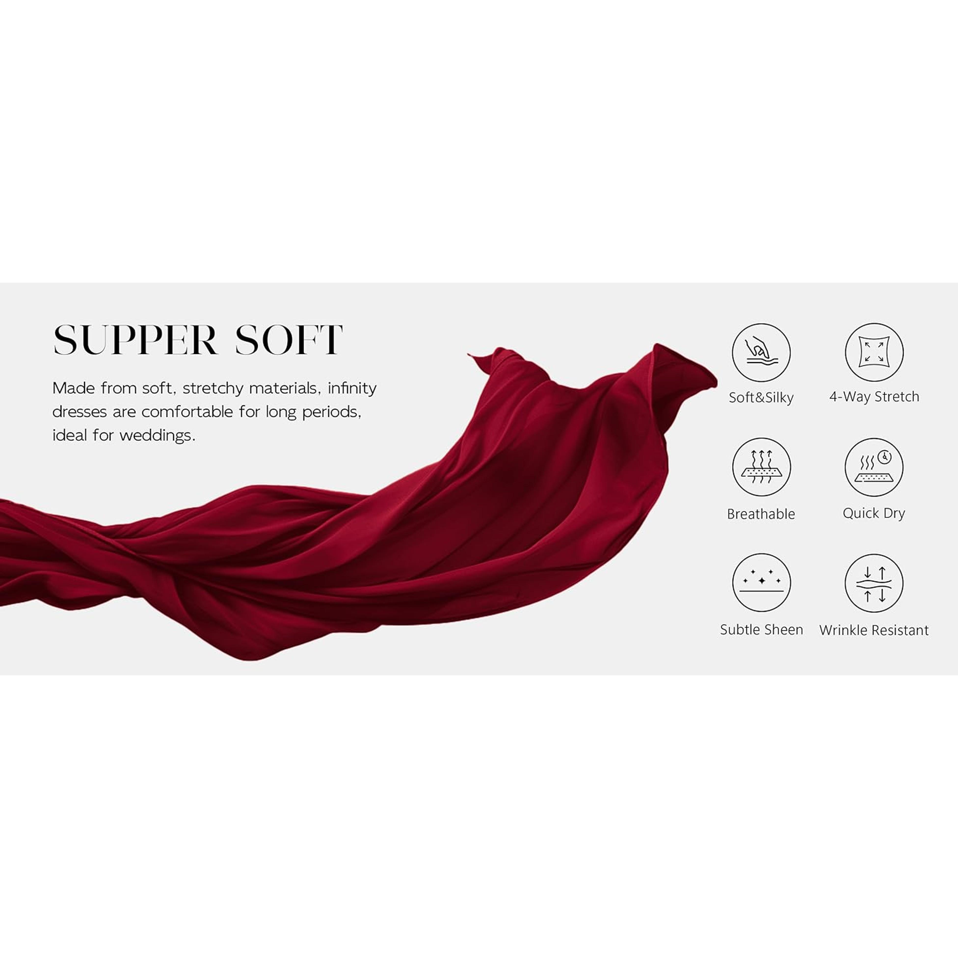 Women's Plus Size Long Infinity Dress - Bandeau, Convertible, Multi-Way Twist Wrap Dress for Beach, Prom, Cocktail Events, Fits Maternity Needs