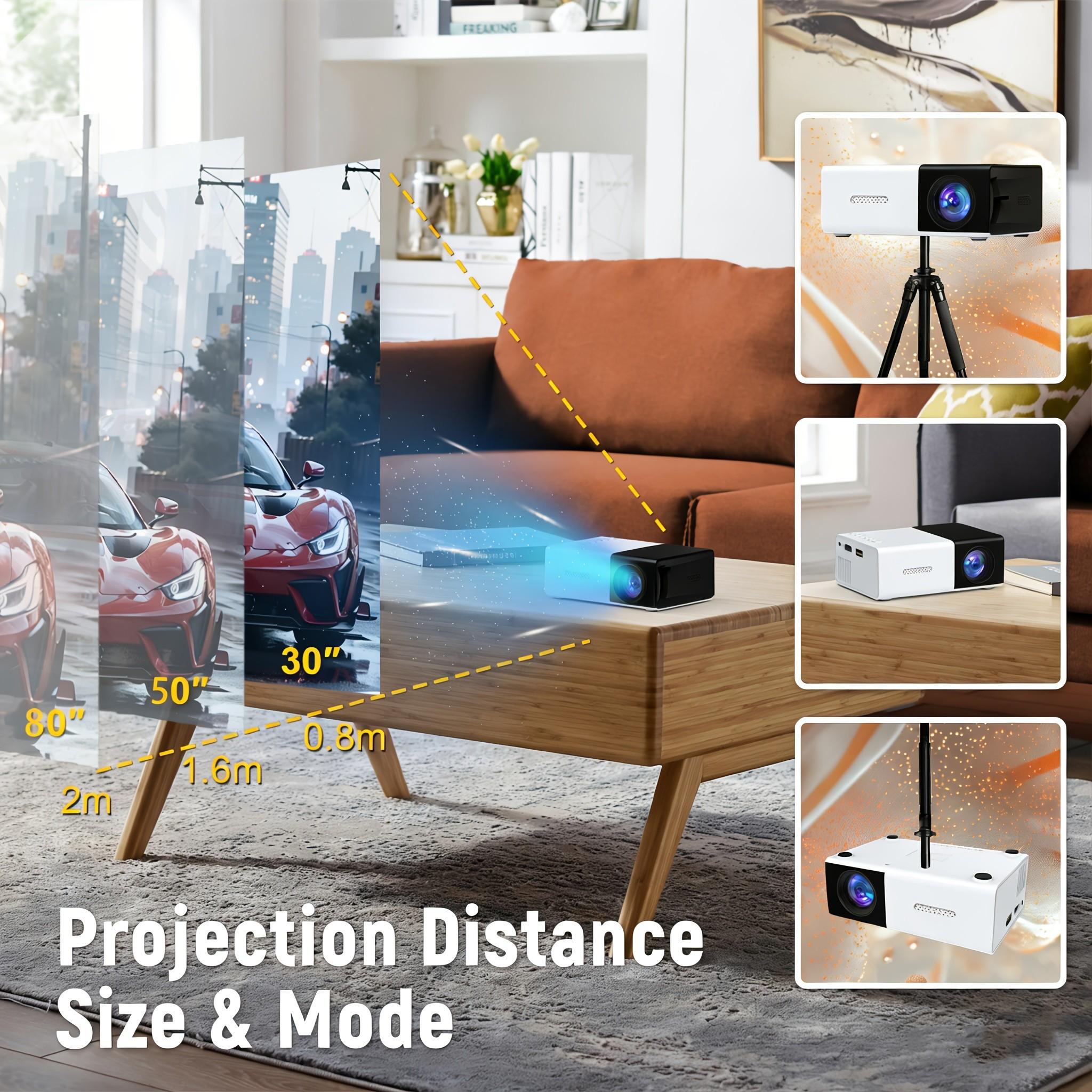 Portable Projector, LED Phone Home Theater M100 Projector, Support 1080P Video & Audio Output