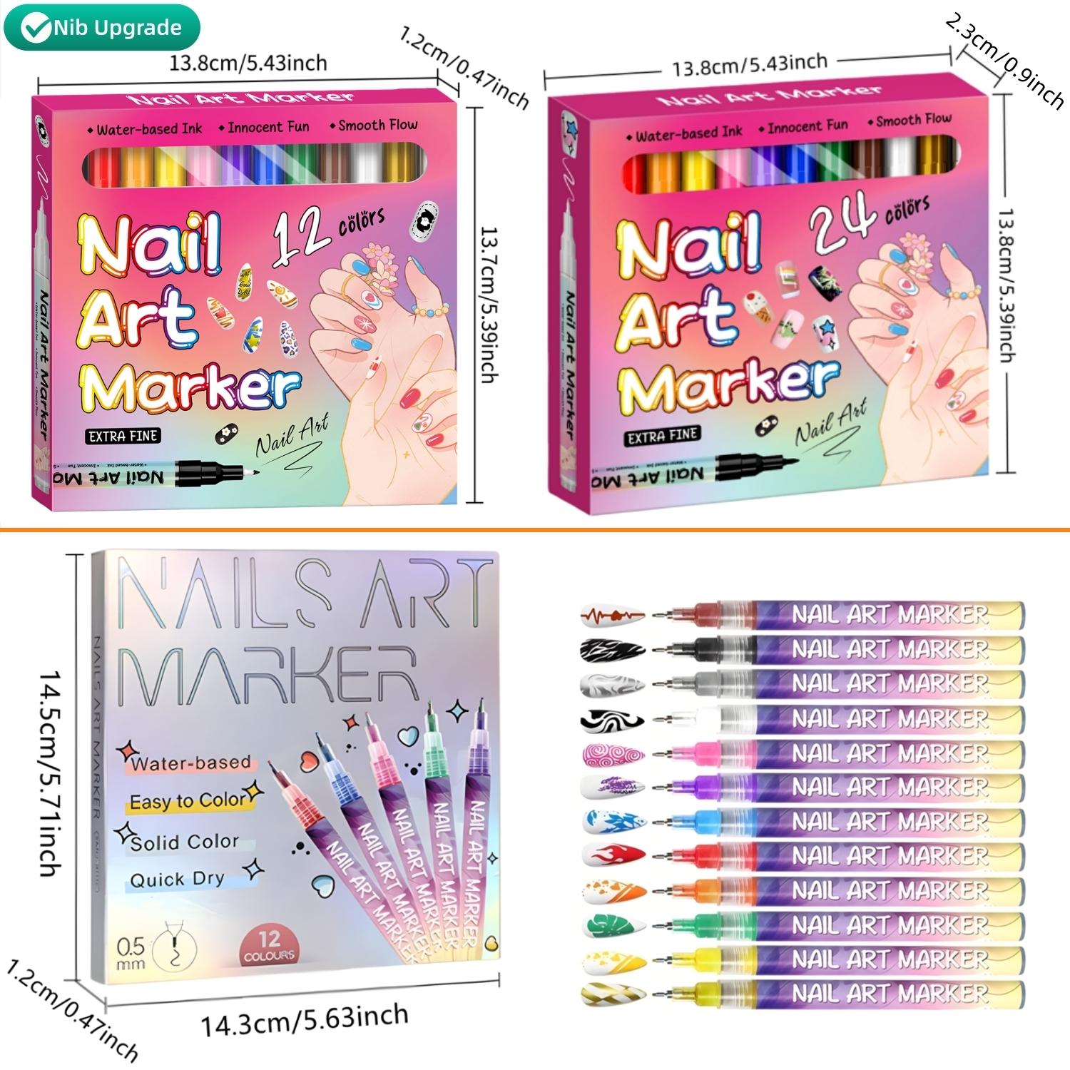 12-Color 3D Nail Art Pen Set, 0.5mm Fine Tip, Dotting Drawing Liner Brush, Ideal for DIY Nail Art and Manicure Decoration 12-Color 3D Nail Art Pen Set, 0.5mm Fine Tip, Dotting Drawing Liner Brush, Ideal for DIY Nail Art and Manicure Decoration