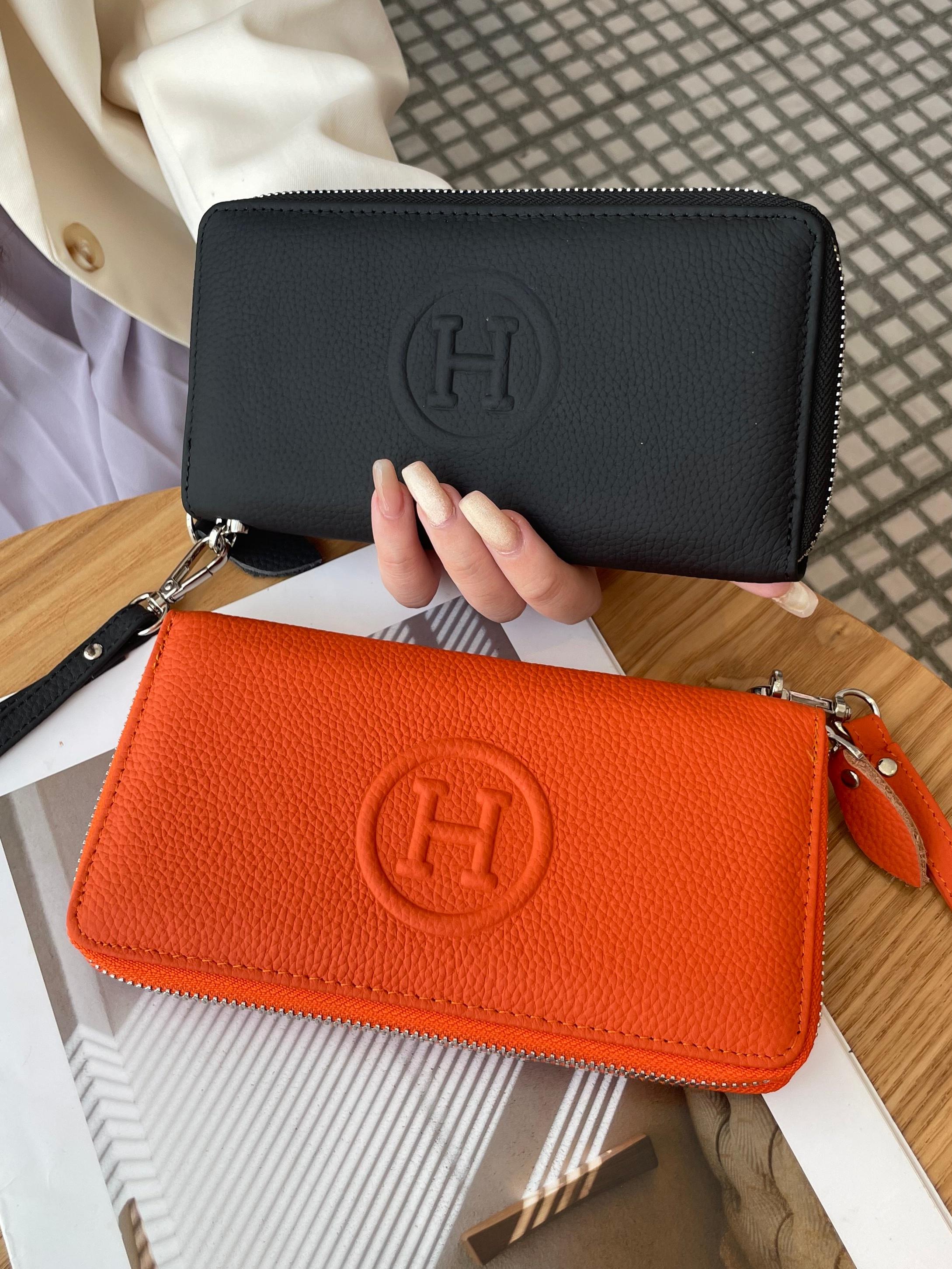 Women's Genuine Leather Wallet New Simple Versatile Fashion Long Purse Ladies Top Layer Cowhide Handbag High-End Durable Fashion Wallet
