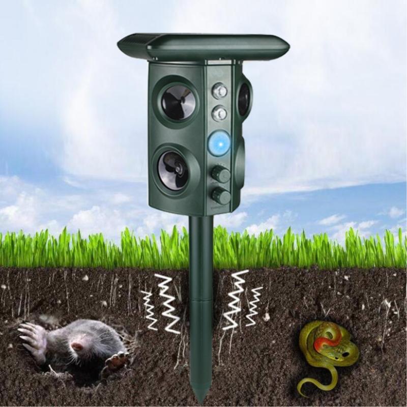 2pcs Animal Repeller Outdoor Waterproof Variable Frequency Ultrasonic Deterrent for Squirrels, Foxes, Bats, Multi-Scene Use Garden, Farm