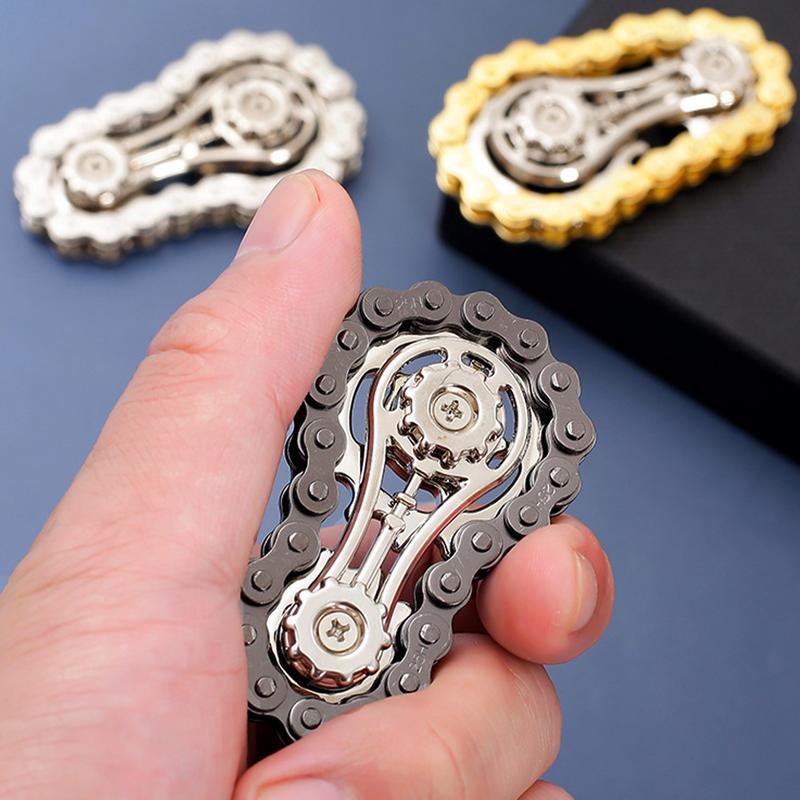 Assemble Bike Gear Fidget Chain – Hand Spinner Ring for Kids & Adults, Stress Relief Desk Gadget