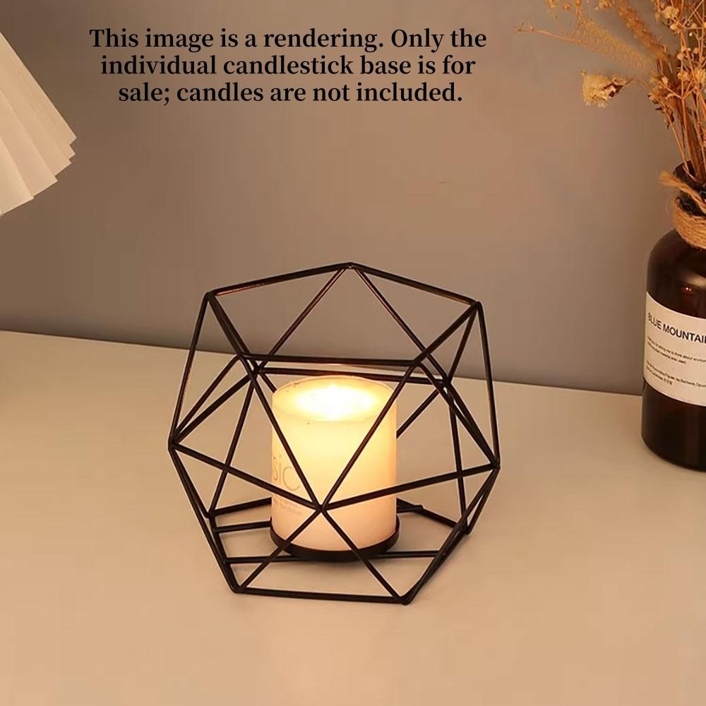Creative Geometric Candlestick Base, Iron Art Material, Aromatherapy Candle Base, Decorative Candlestick Ornament for Table, Bar & Restaurant, Home Decoration