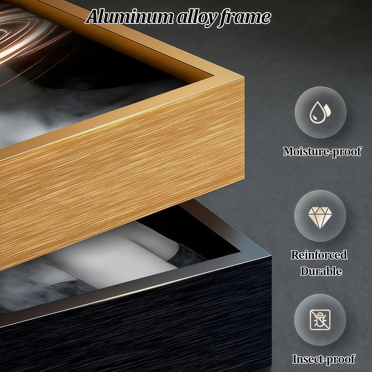 3 Counts Aluminum Alloy Framed Painting, Abstract Smoke And Light Portrait Pictures, Home Decoration For Living Room, Bedroom, Office, Restaurant, Hallway Wall Decor, Odorless Print Artwork, Luxury Perfect Gift For Friends And Family