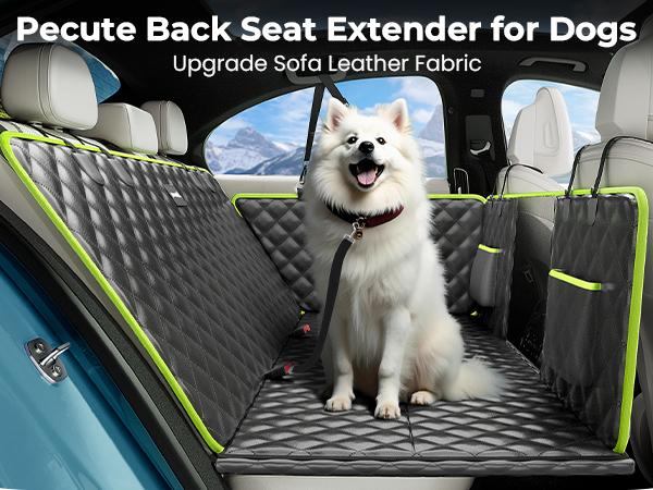 Pecute Upgraded Back Seat Extender for Dogs with Impact Foam Dog Car Seat Cover
