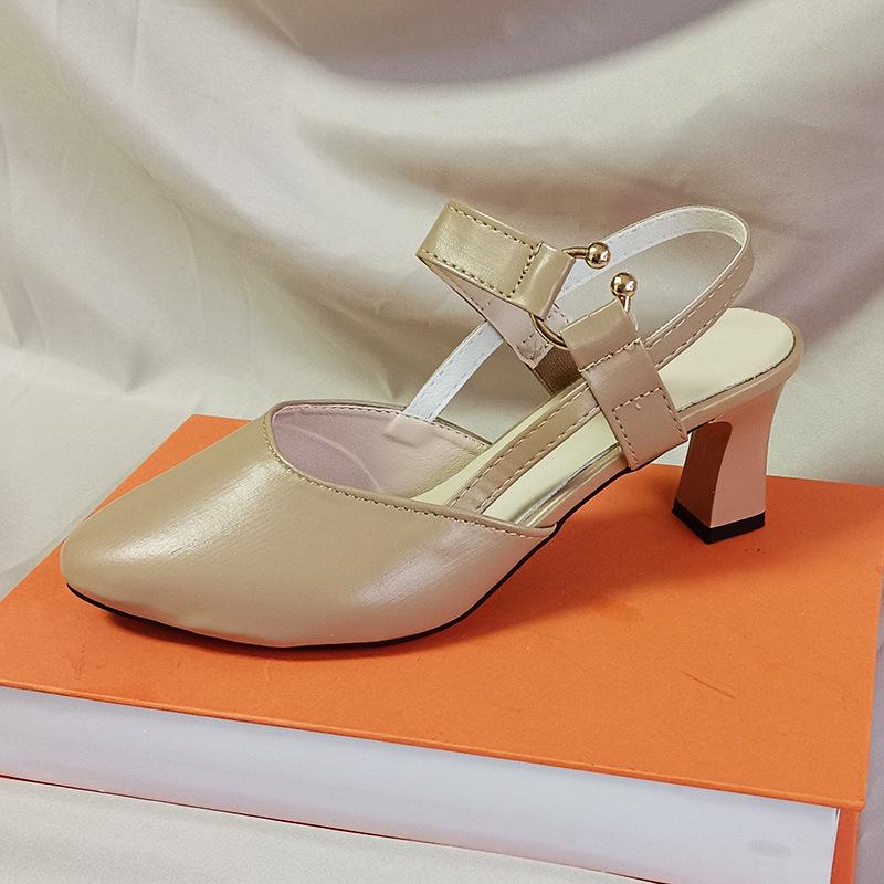 High Heeled Sandals Women Large Size Closed Toe Sandals Women Shoes Single Shoes Size 35 to 41