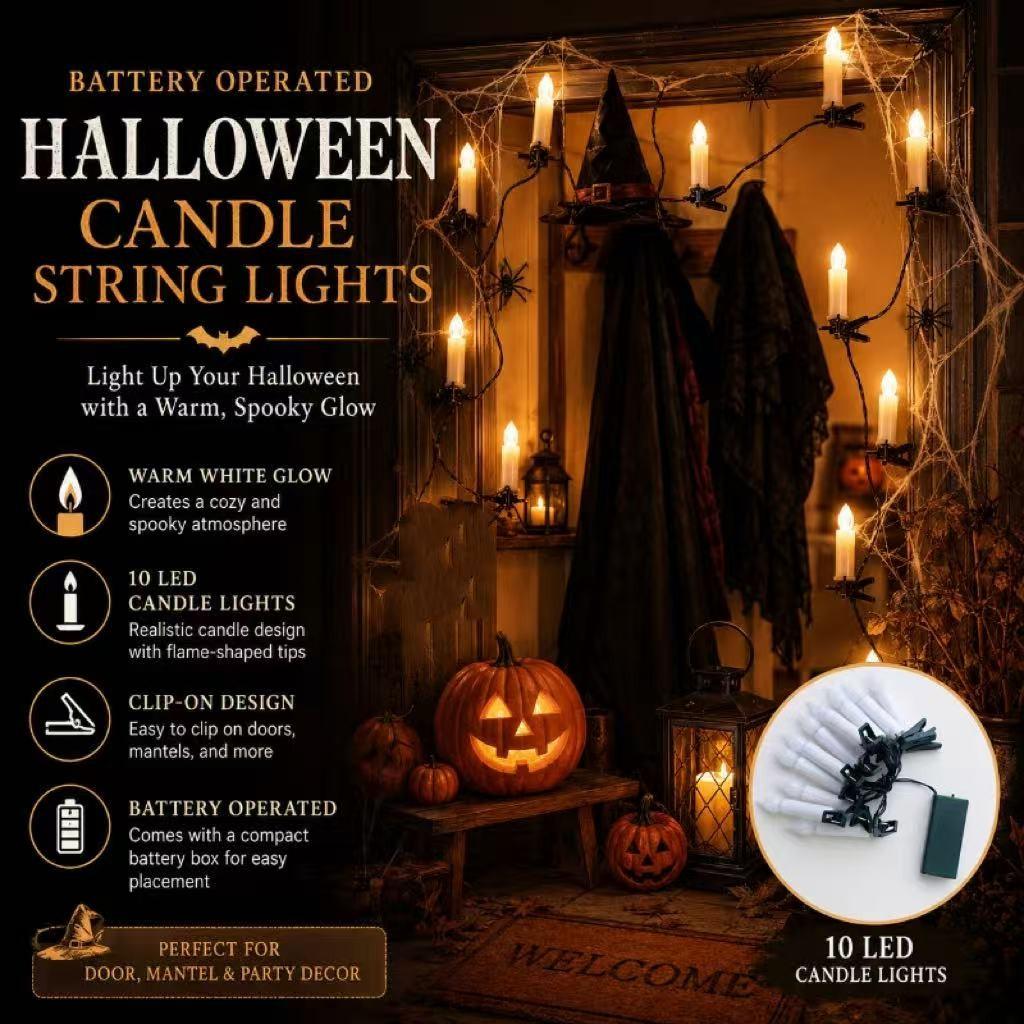 Flameless Candle Light 20/10 LED, Battery-Powered Decorative Candle String, Home Decor Lighting, Ideal for Restaurant, Bedroom, Party, Christmas, Halloween, Ambient Decor Lighting