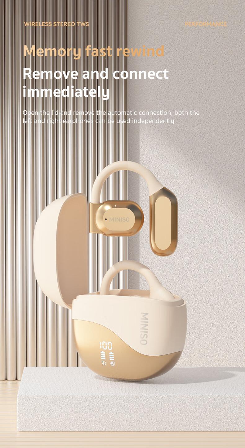 MINISO X38 Wireless On-ear Design Earphone for Summer, Noise Cancelling Headphone with Digital Display, Bluetooth-compatible Headphone for Running, Gym, Workout, Sports MINISO X38 Wireless On-ear Design Earphone for Summer, Noise Cancelling Headphone with Digital Display, Bluetooth-compatible Headphone for Running, Gym, Workout, Sports