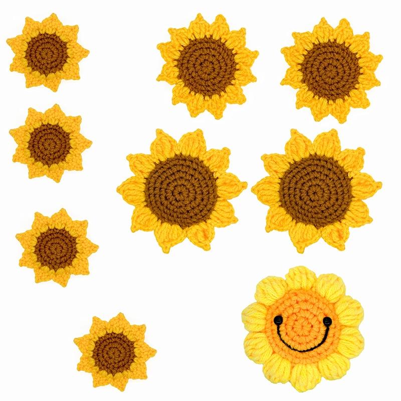 Handwoven sunflower head bouquet potted pen holder, simulated bouquet, preserved flower decoration