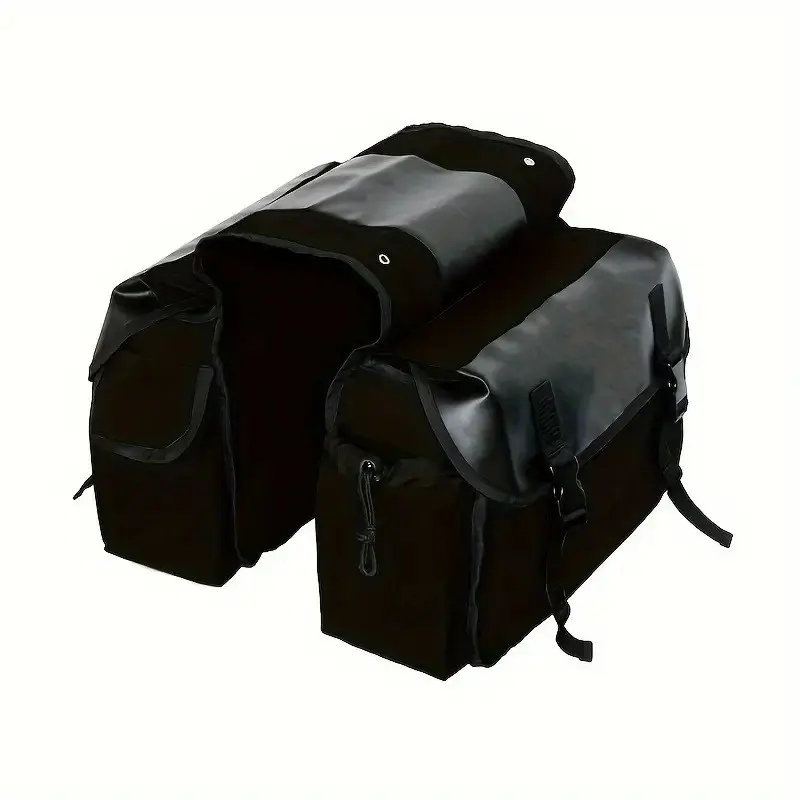 Waterproof Motorcycle Dual Saddle Bag, Bicycle Rear Rack Pannier, Motorbike Riding Long Distance Side Storage Tail Pack, Saddlebags
