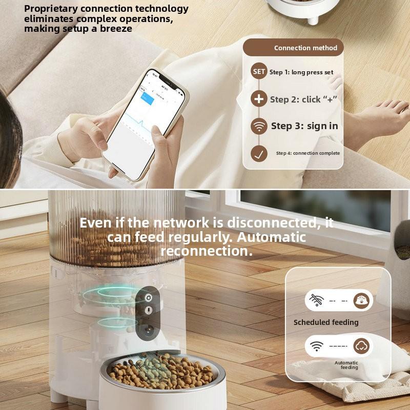 Pet intelligent feeder Remote control Timed quantitative automatic feeder Dog cat food feeder